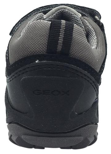 Geox Boy's Savage Grey Textile Double Hook and Loop Sporty Sole Low Top Breathable Sneaker