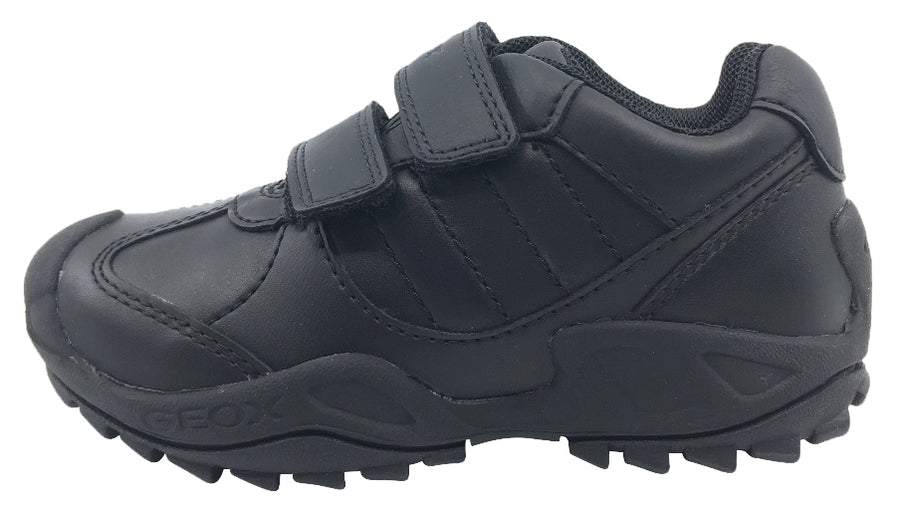 GEOX Boy's Savage Velcro Sneaker Tennis Shoes (Black)