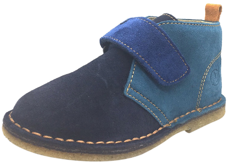 Naturino Boy's Navy & Blue Suede Classic Thick Single Hook and Loop Chukka Boot
