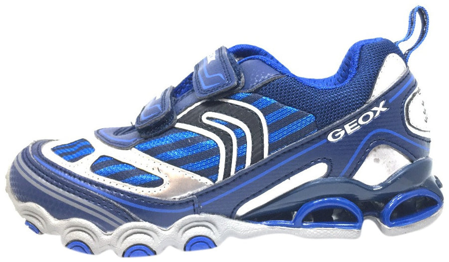 Geox Boy's Tornado Navy & Royal Blue Double Hook and Loop Strap Sneaker