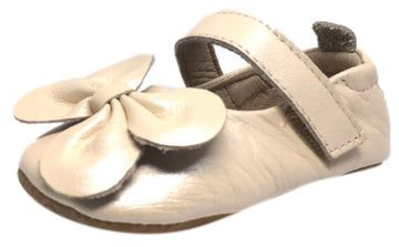 Old Soles Girl's Pearl Metallic Leather Gab Bow Hook and Loop Mary Jane Crib Walker Baby Shoe