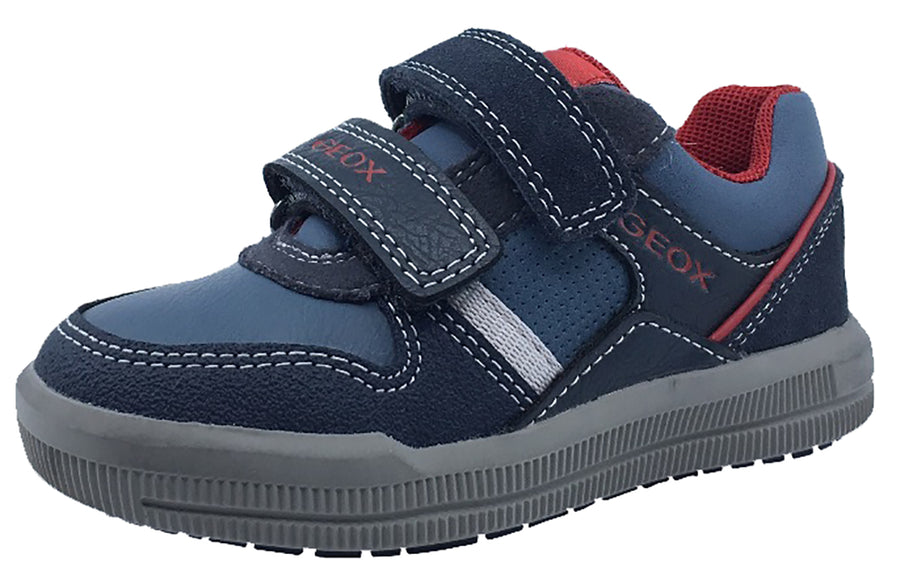 Geox Boy's J Arzach Sneaker Shoes, Navy/Red