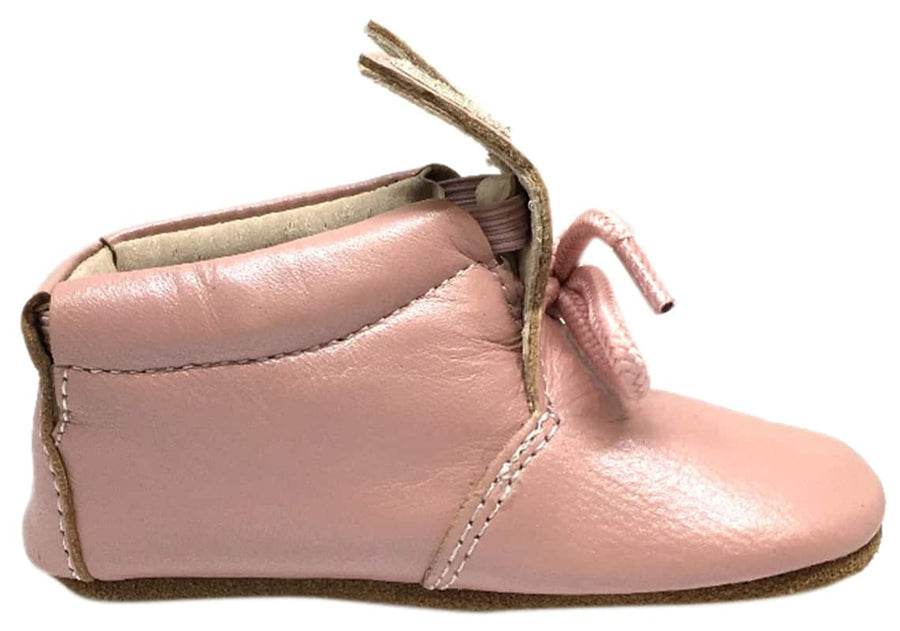 Livie & Luca Girl's Pipkin Light Pink Leather Bunny Slip On Bootie Crib Shoe