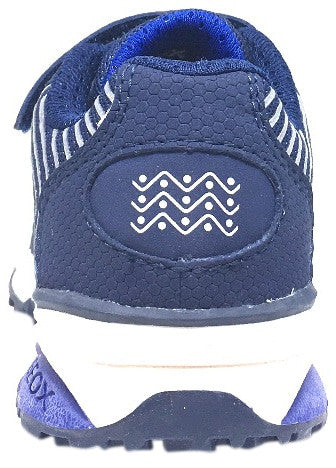 Geox Boy's Bernie Royal Blue & White Double Hook and Loop Strap Sneaker