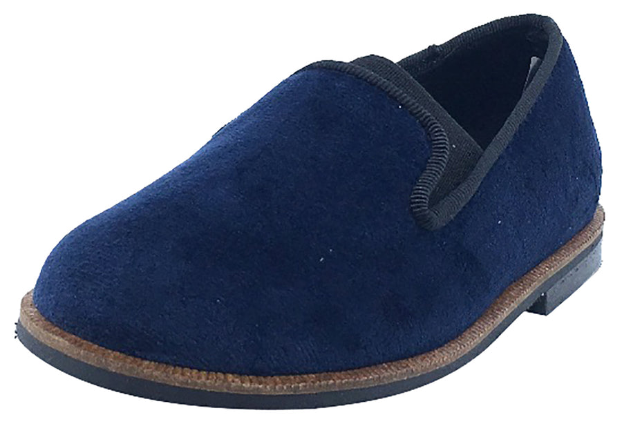 Luccini Boy's and Girl's Slip-On Smoking Loafer (Marino Navy