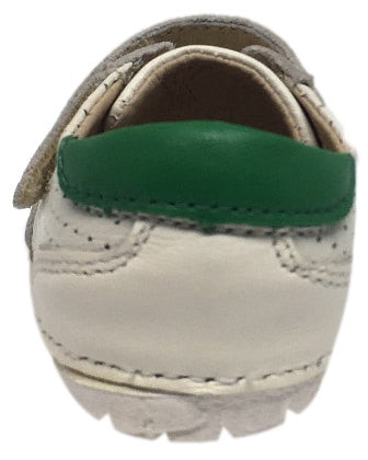 Old Soles Boy's & Girl's Spirit Pave Green Back Perforated Leather Hook and Loop Walker Baby Shoe Sneaker