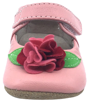 Livie & Luca Girl's Rosa Light Pink Smooth Leather Felt Flower Bud Hoo –  Just Shoes for Kids