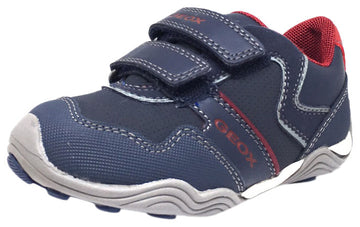 Geox Respira Boy's J Arno Leather Perforated Double Hook and Loop Sneaker Shoe inches, Navy - Just Shoes for Kids
 - 1