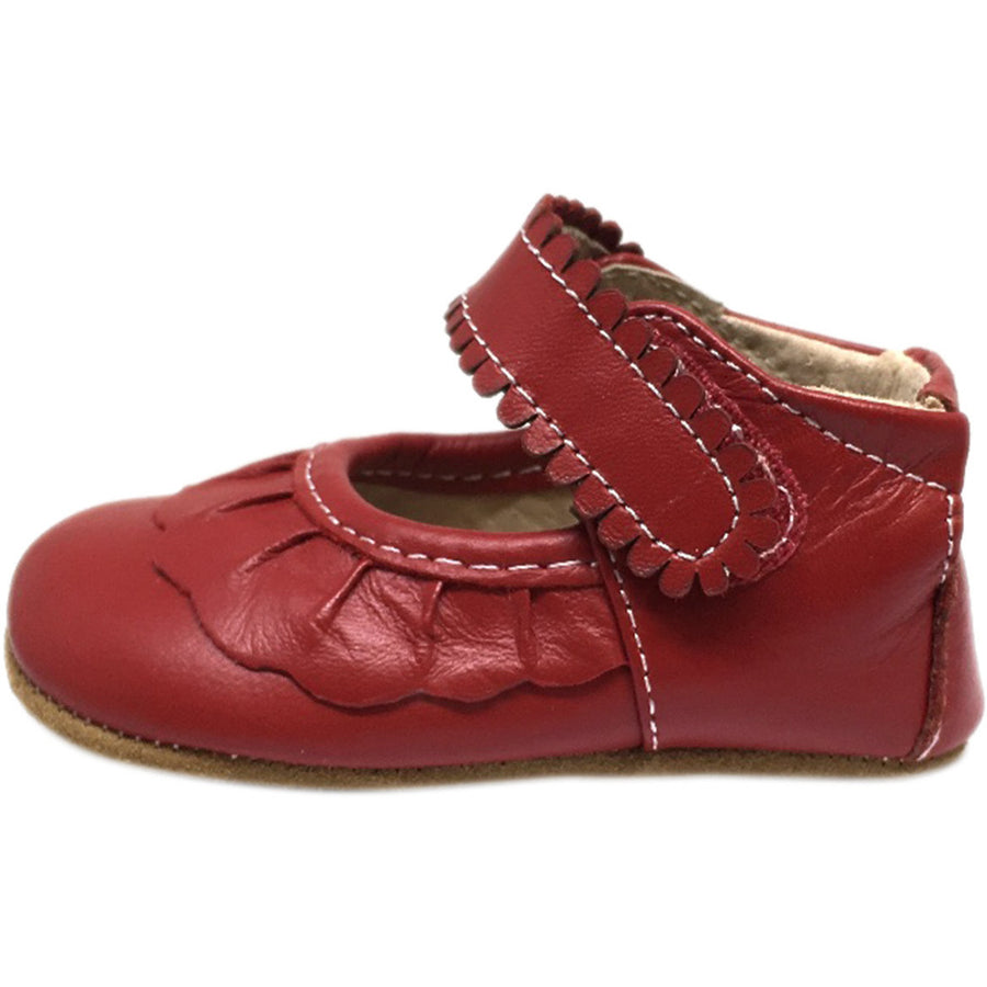 Livie & Luca Girl's Ruche Ruffled Leather Hook and Loop Mary Jane Shoe Red - Just Shoes for Kids
 - 2