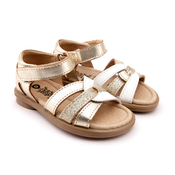 Old Soles Girl's 545 Tri Style Sandals - Gold/Glam Gold/Snow
