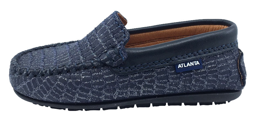 Atlanta Mocassin Girl's and Boy's Leather Loafers, Navy Blue – Just ...