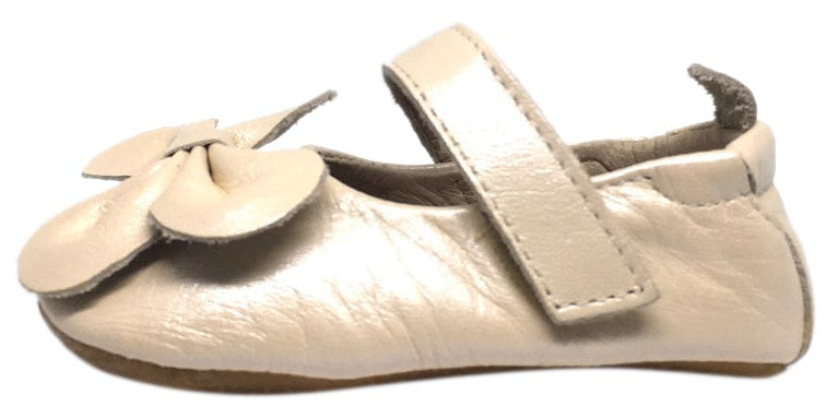 Old Soles Girl's Pearl Metallic Leather Gab Bow Hook and Loop Mary Jane Crib Walker Baby Shoe