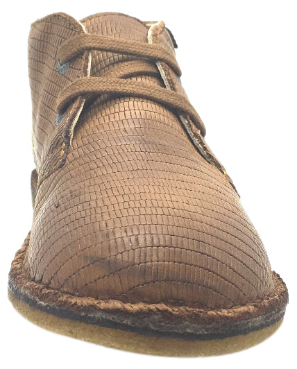Naturino Boy's 9152 Tan Alligator Design Leather Lace Up Ankle Boot