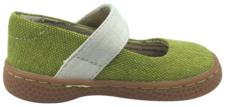 Livie & Luca Girl's Carta II Lime Green Textile Casual Mary Jane Flat Shoes