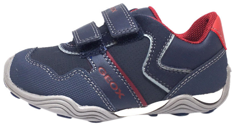 Geox Respira Boy's J Arno Leather Perforated Double Hook and Loop Sneaker Shoe inches, Navy - Just Shoes for Kids
 - 2