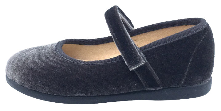Childrenchic Girls’ Mary Jane Flats – Hook & Loop Straps, Canvas Navy Blue, Comfortable School & Dress Shoes - View #10