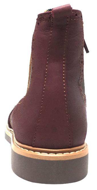 BluBlonc Girl's & Boy's Burgundy Tan & Olive Leather Tri-Color Zippered Short Ankle Boots