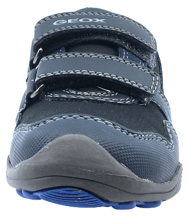 GEOX Boy's Arno Velcro Sneaker Tennis Shoes (Dark Navy/Royal)