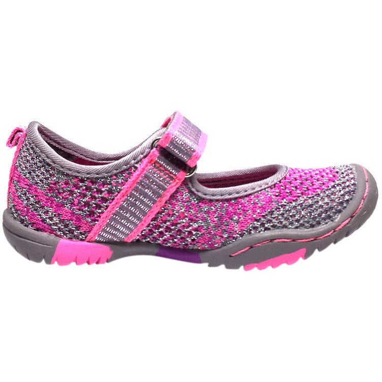 Jambu Girl's Sora Sparkle Knit Mesh Hook and Loop Water Ready Mary Jane Shoe inches - Just Shoes for Kids
 - 4