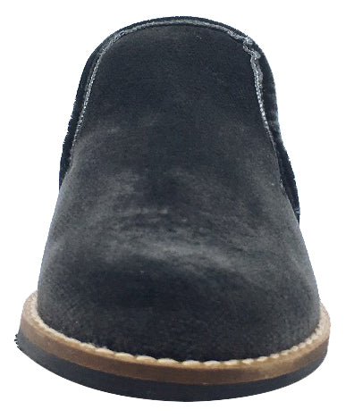 Luccini Boy's and Girl's Slip-On Loafer (Dark Grey Velvet)