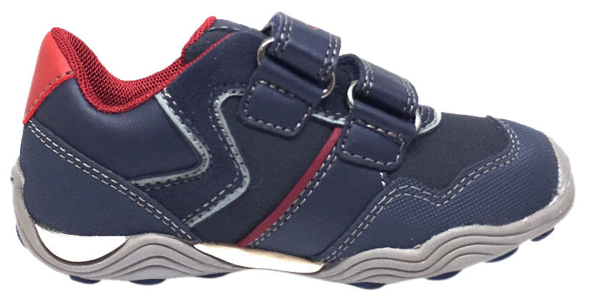 Geox Respira Boy's J Arno Leather Perforated Double Hook and Loop Sneaker Shoe inches, Navy - Just Shoes for Kids
 - 4