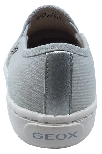 Geox Girl's Kilwi Grey and Silver Slip On Sneaker Shoe