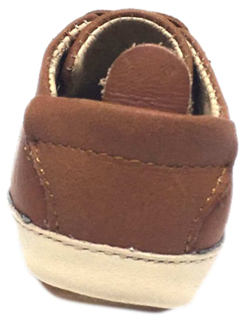 Old Soles Boy's and Girl's Joey Tan Soft Leather Elastic Lace Slip On Sneaker Shoe