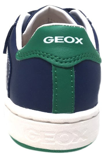 Geox Boy's Maltin Navy & Green Double Hook and Loop Strap Sneaker Shoe
