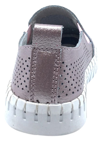 My Brooklyn Girl's Metallic Pink Leather Coney Island Sneaker