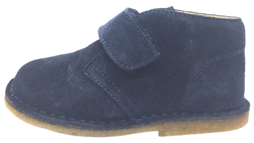 Naturino Boy's Navy Blue Smooth Suede Classic Thick Single Hook and Loop Chukka Boot