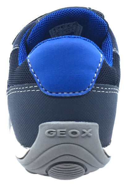 GEOX Boy's Arno Hook and Loop Sneaker (Navy/Royal Blue)