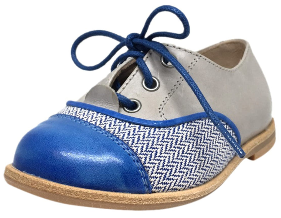 Manuela de Juan Boy's & Girl's Lucio Igloo Tequila Taupe Leather Slip On Laceless Oxford Shoe