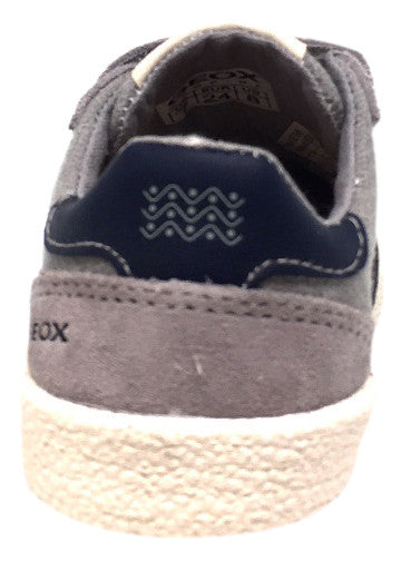 Geox Respira Boy's Suede and Canvas Double Hook and Loop Skater Sneaker Shoes inches, Grey/Navy - Just Shoes for Kids
 - 3