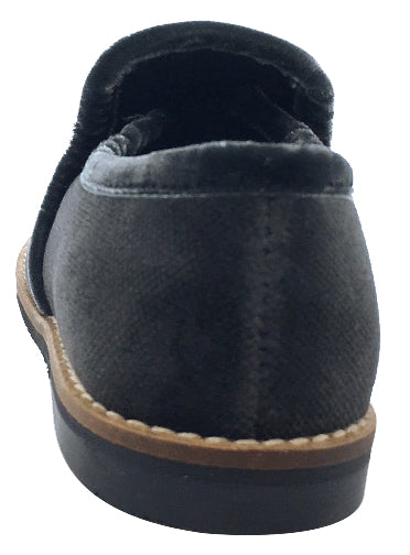 Luccini Boy's and Girl's Slip-On Loafer (Dark Grey Velvet)