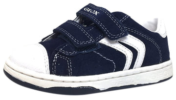 Geox Boy's Maltin Navy & White Double Hook and Loop Strap Sneaker Shoe