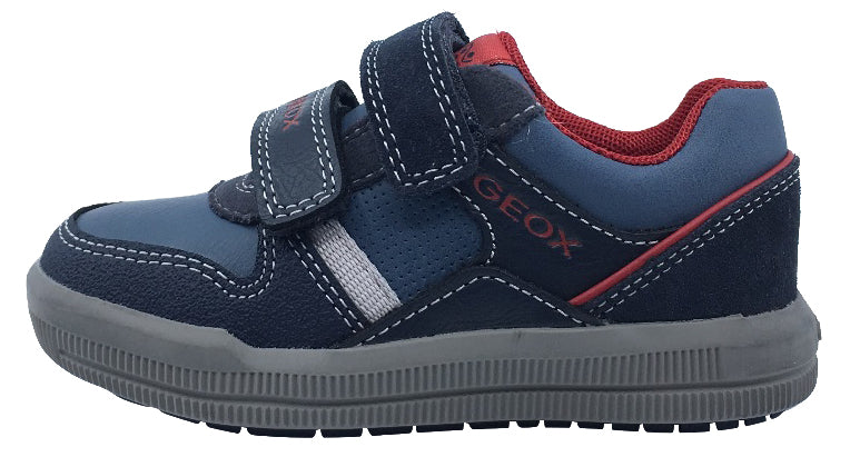 Geox Boy's J Arzach Sneaker Shoes, Navy/Red