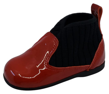 Luccini for Boy's and Girl's Red Patent Kaffir Devil Leather Sock Bootie