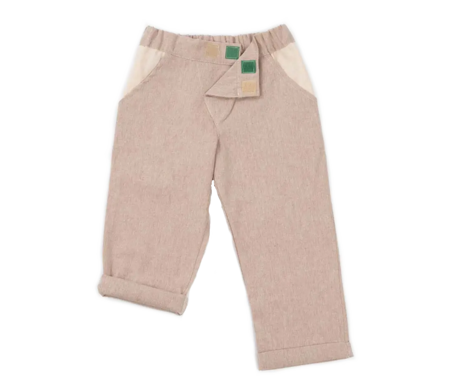 mimOOkids Barcelona Close-Me Pant Recycled & Organic Cotton, Sand
