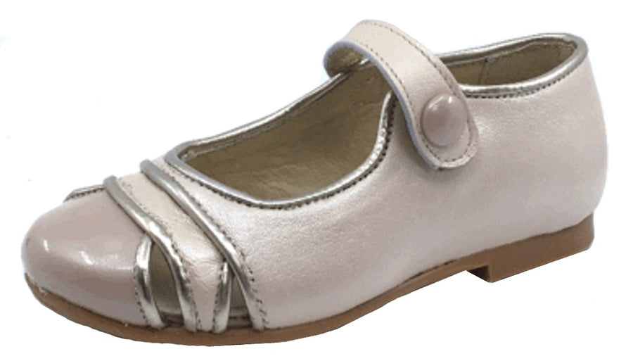 Luccini Girl's Cut Out Snap Mary Jane, Pearl