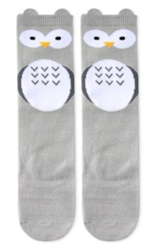 Eva & Elvin Grey Owl Knee Socks
