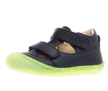 Naturino Girl's and Boy's Puffy Nappa Spazz. Sneakers - Navy-Giallo Fluo