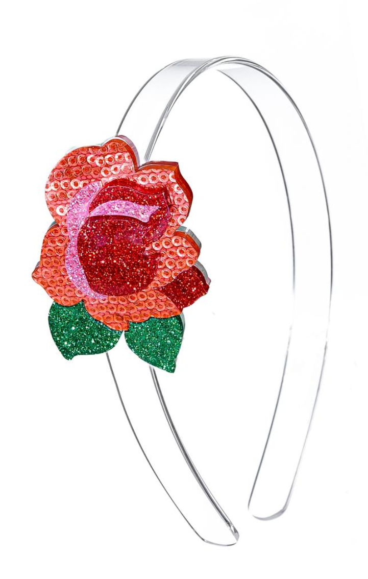 Lilies & Roses NY Glitter Red Rose Headband