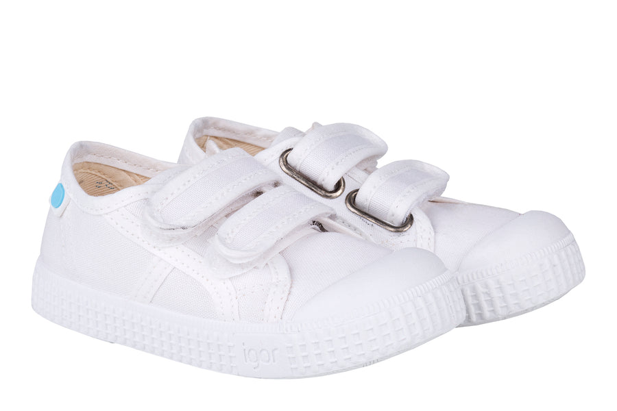 Igor S10199 Boy's & Girl's Berri Velcro Shoes - Blanco
