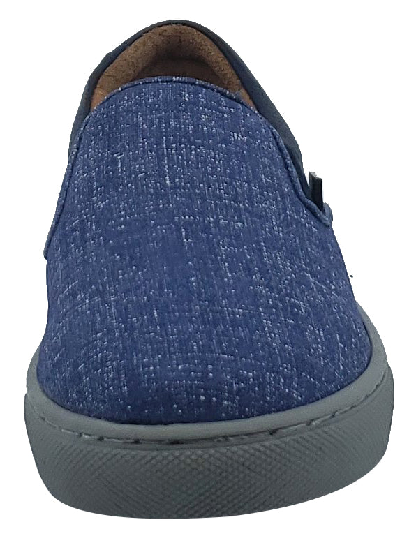Venettini Girl's and Boy's Blue Denim Skylar Leather Slip-On Sneaker