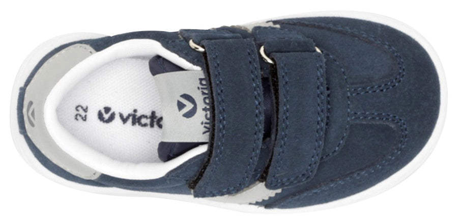 Victoria Millas Suede Sneaker Navy Hook and Loop for Boy's and Girl's