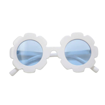 Blueberry Bay Flower Sunglasses, White